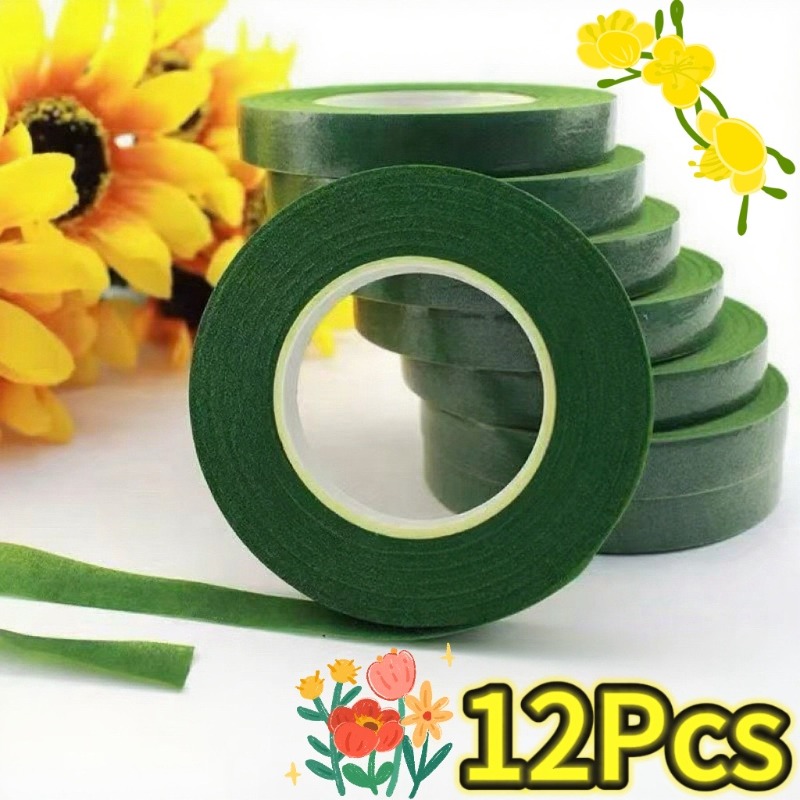 Floral Tape Green - 1-12Rolls Groen Boeket Bloemen Tape zelfklevende