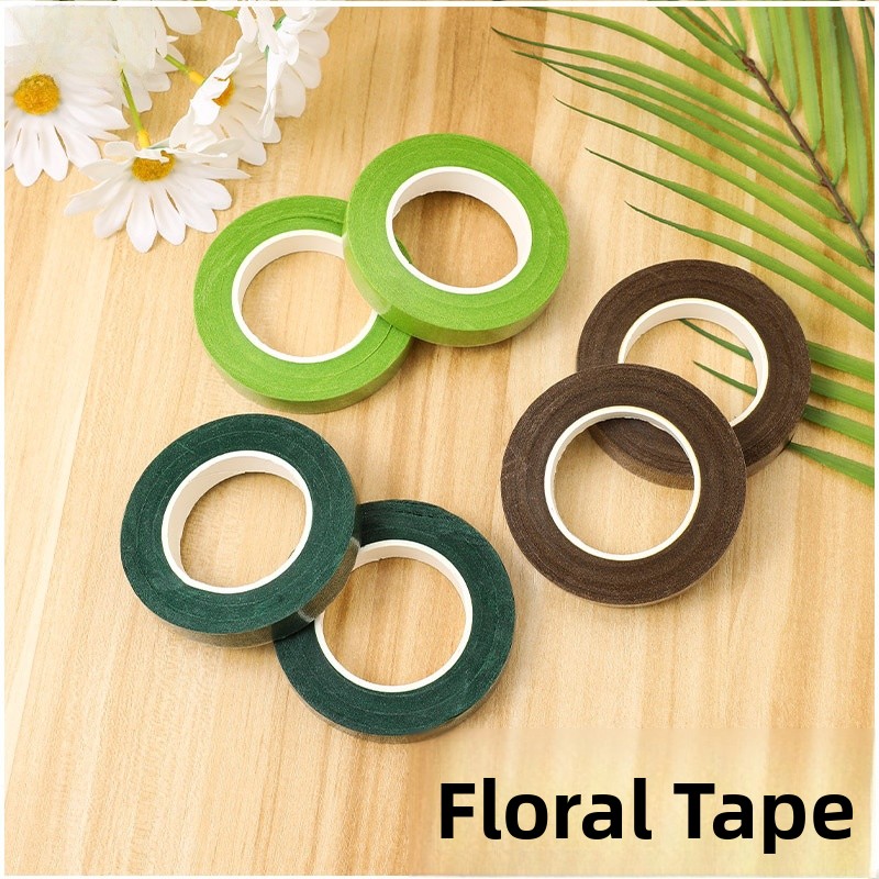 Floral Tape Green - Handgemaakte bloemenboekettape, gedraaide stok nr. 2,